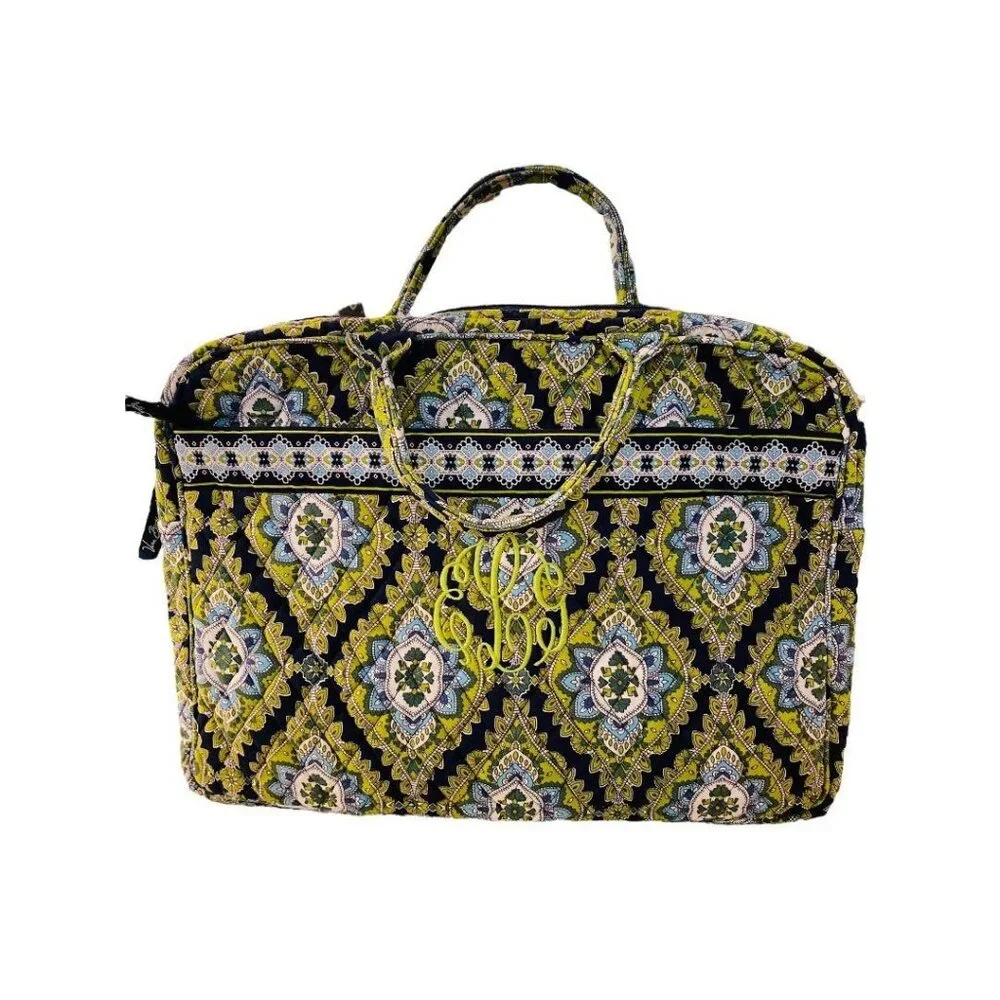 Vera Bradley Cambridge Laptop Sleeve Tote Bag Monogrammed Personalized 